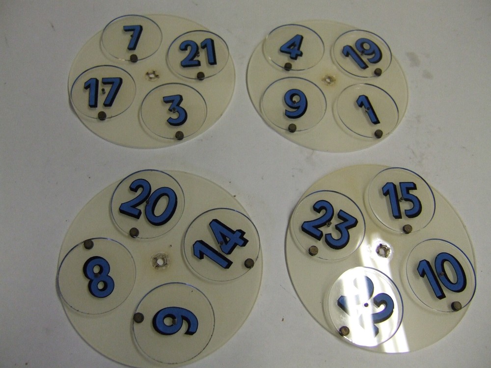 bally bingo pinball MAGIC SQUARES NUMBER DISCS