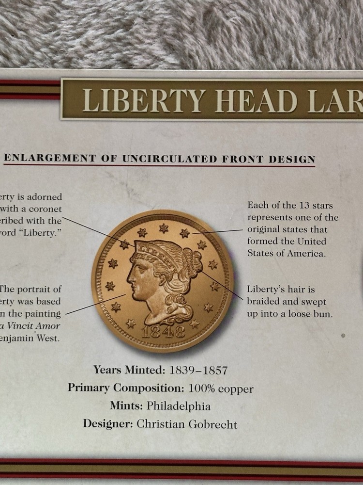 1851 P Liberty Head Large Cent “Brilliant Uncirculated +”