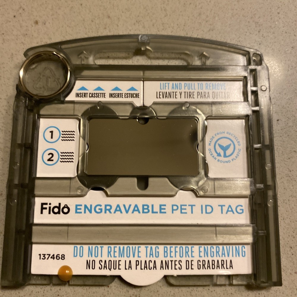 Fido Engrave Pet ID Tag Silver Bone