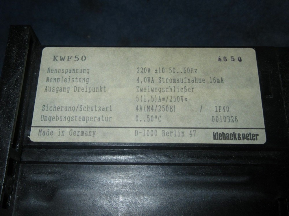KIEBACK&PETER KWF-50 TEMPERATURE CONTROLLER MODULE KRS SYSTEM 1 Year Warranty