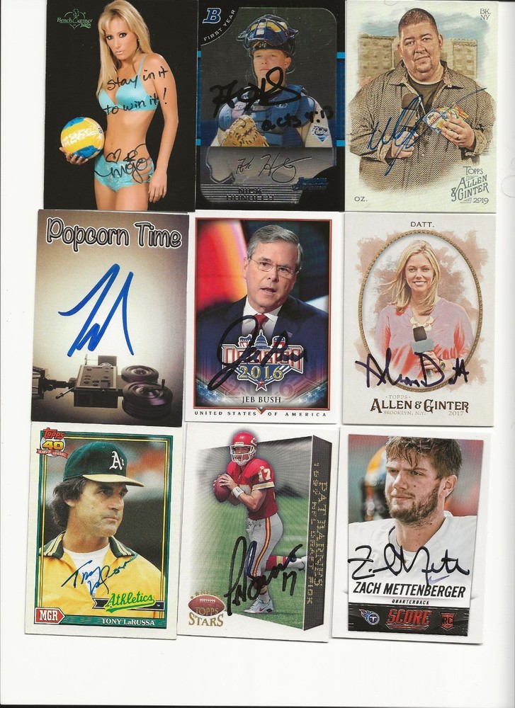 ASSORTED   PEOPLE     9   CARD   AUTOGRAPHED   LOT