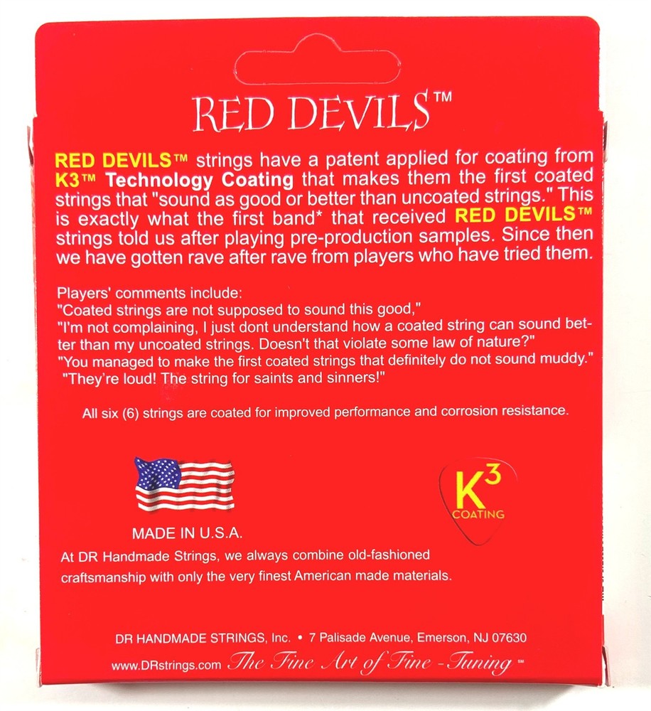 DR Guitar Strings Electric 2 Sets Red Devils K3 High Performance Coated 10-46