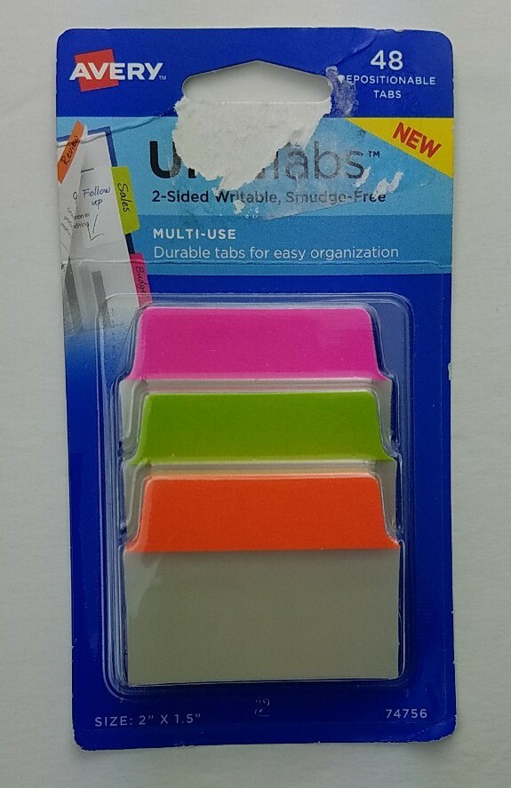 Avery® Ultra Tabs® Repositionable Multiuse Tabs, Two-Side Writable; 48 Tabs