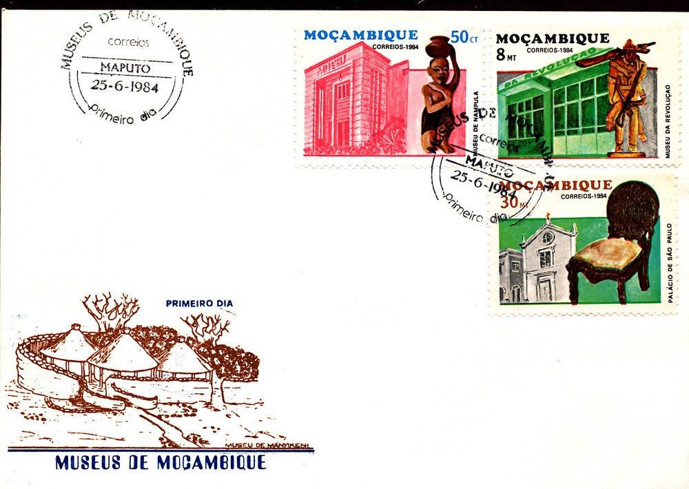 MUSEUM ARTIFACTS 1984 MOZAMBIQUE 2 FDC