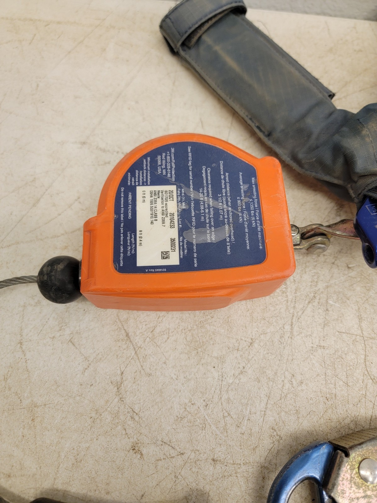 3M DBI SALA NANO-LOK 8' EDGE 3500231 DUAL LEG SELF RETRACTING LIFELINE LANYARD👁