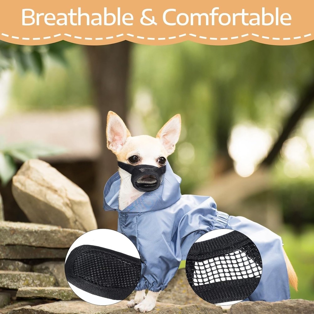 Mesh Muzzle Soft Mesh Muzzles Soft Covered Mouth Guard with Adjustable Strap fo