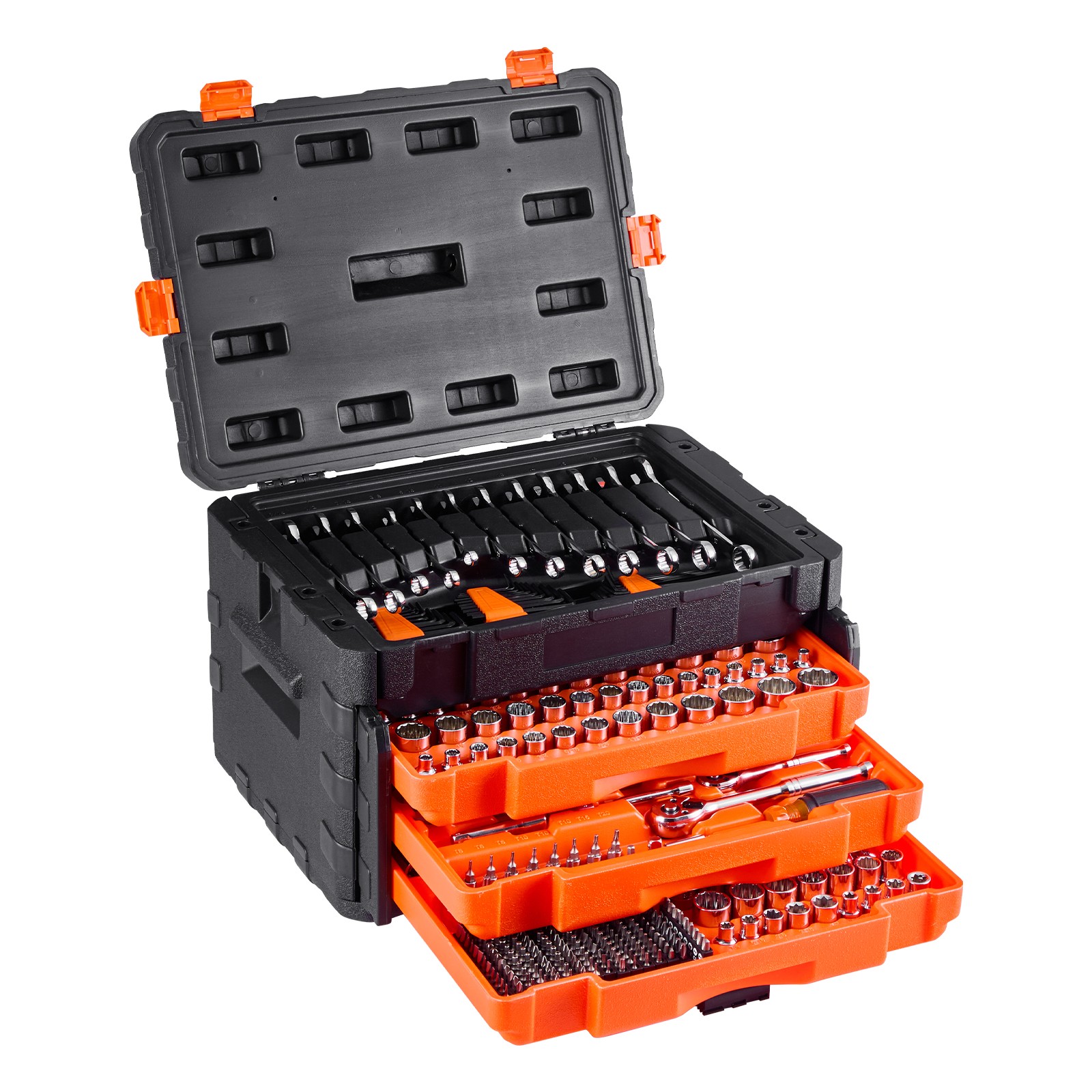 450-Piece Mechanics Tool Set and Socket Set 1/4in 3/8in 1/2 in Drive Sockets