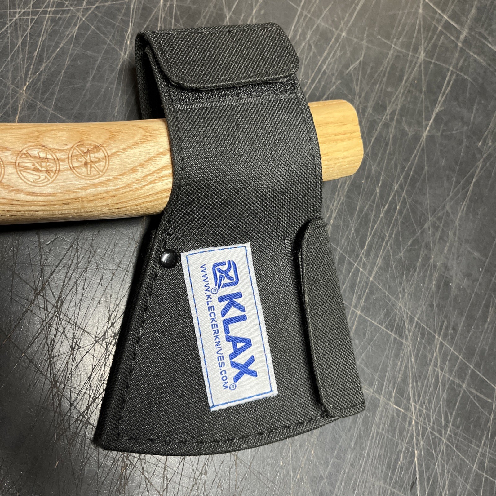 Klecker KLAX Lumberjack 3.75" Stainless Steel Axe Head Multi-Tool -Wooden Handle