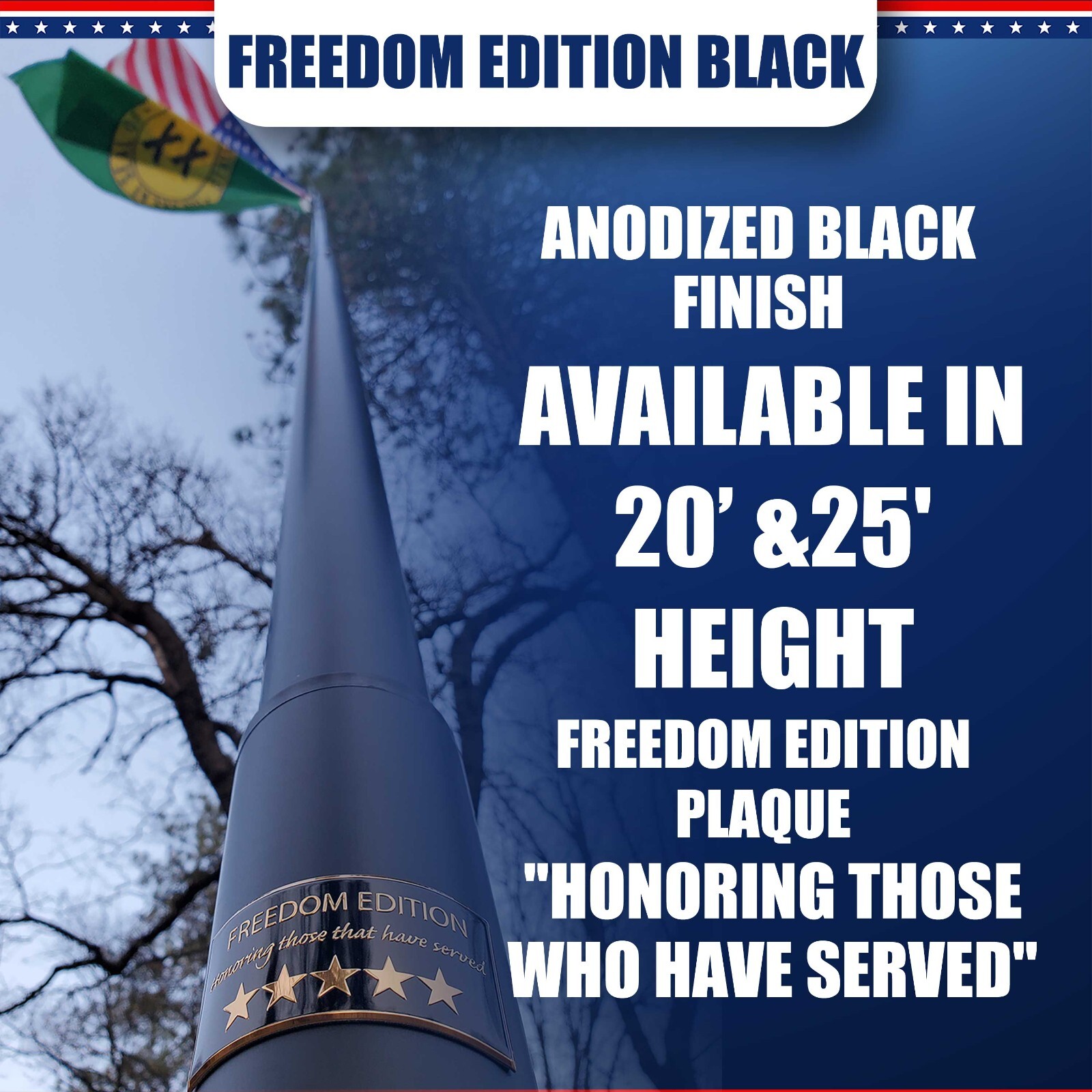 BUNDLE 20' or 25' TELESCOPING "FREEDOM EDITION" (POLE, LIGHT & FLASH COLLAR)