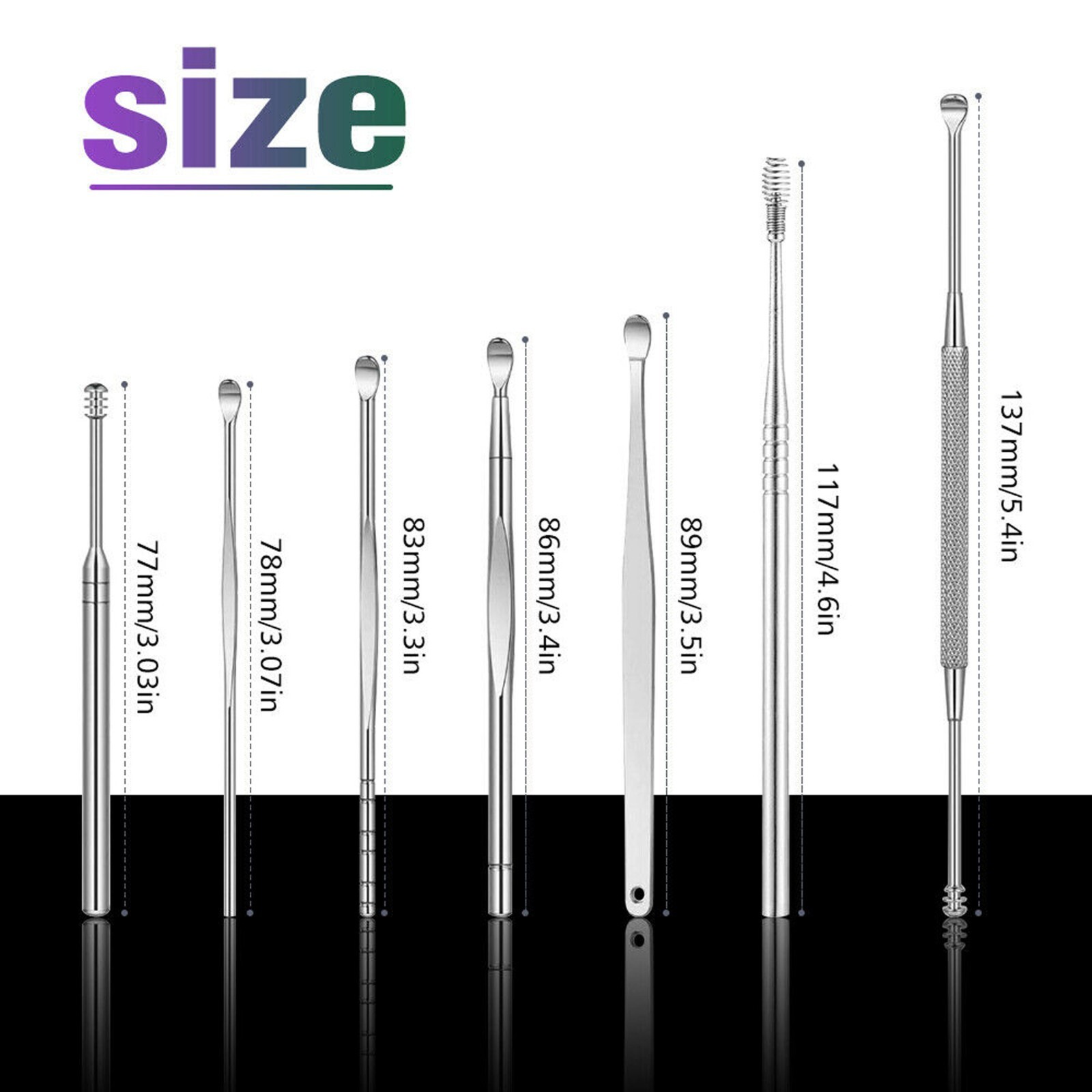 New 7PCS Innovative Spring Ear Wax Cleaner Tool Set Ear Pick Ear Wax Removal Kit