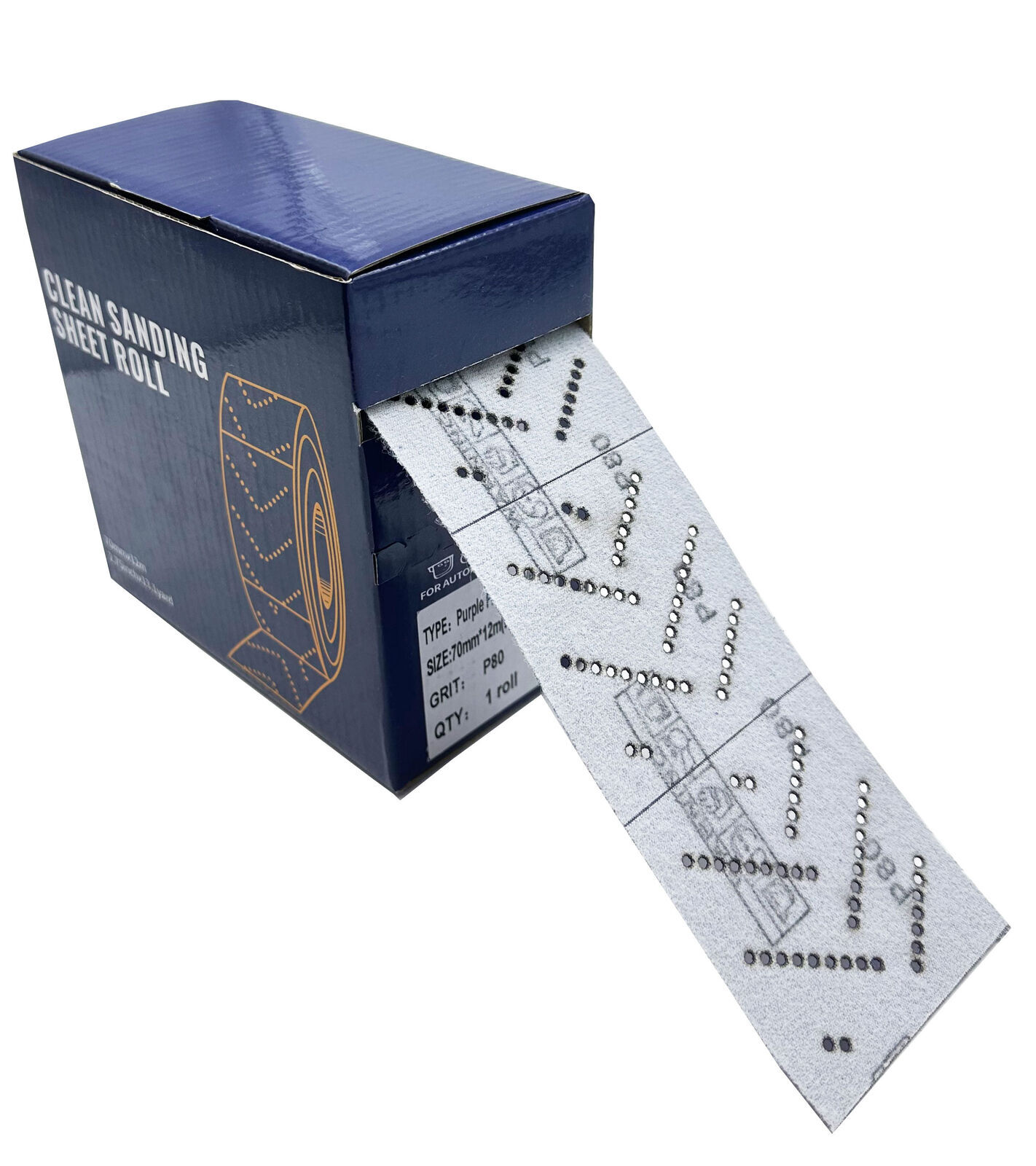 1 Roll 70mmx12m Automotive Clean Ceramic Sanding Sheet Roll for Woodworking P320