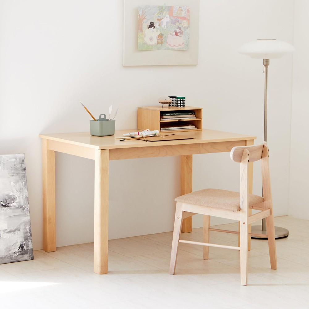 Cabin 45.3" Wooden Dining Table/Small Rectangular Modern Farmhouse Solid Wood...