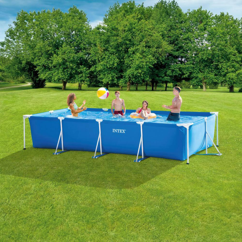 14.75 Ft. X 33 In. Rectangular Frame above Ground Outdoor Backyard Swimming Pool