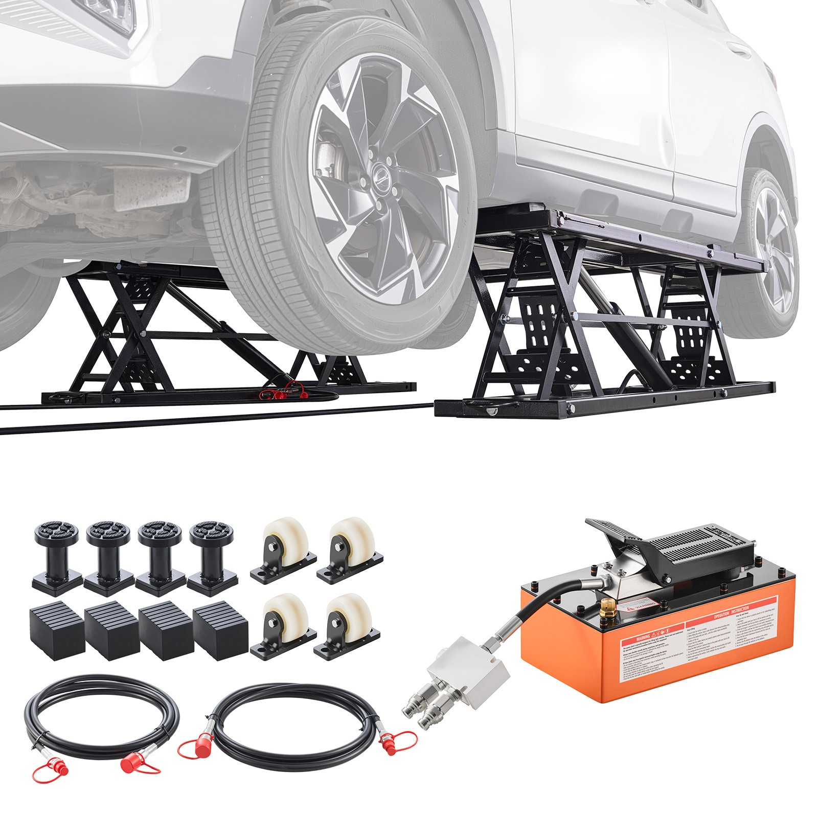 VEVOR 5000 lbs Car Lift Portable Quick Lift System Jack 25.6" Height Home Garage