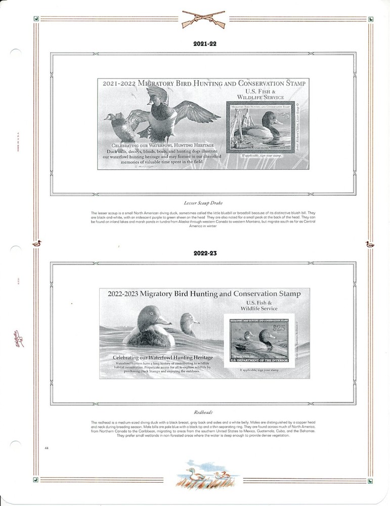 WHITE ACE Migratory Bird Singles 2021-2022 Stamp Album Supplement MIG-23 NEW!