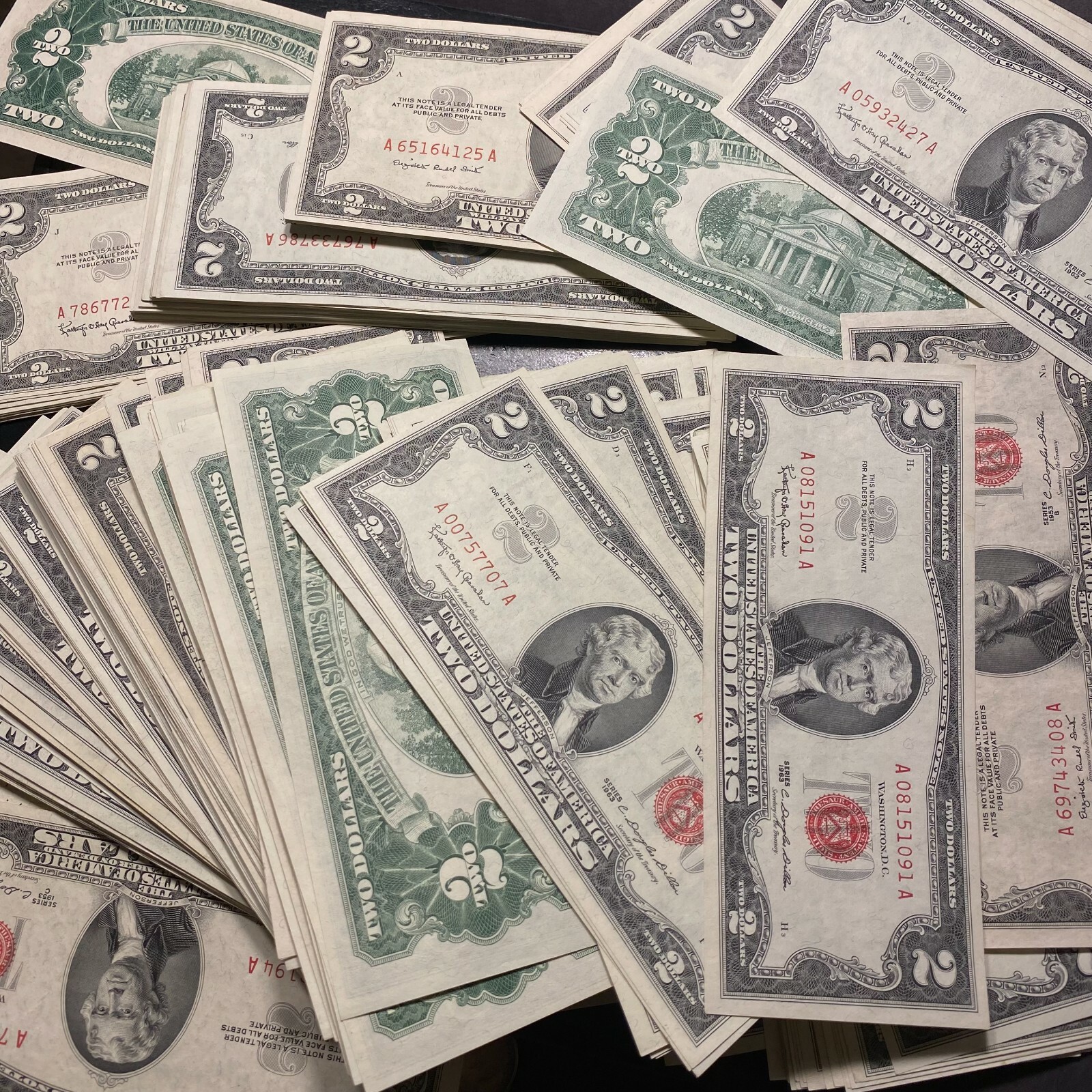 ✯ Two Dollar Red Seal $2 Bill UNC CU ✯ 1 Consecutive Uncirculated Note✯