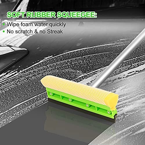 62" Car Wash Brush Kit - Long Handle Microfiber Mop, Detailing Tools, Squeegee &