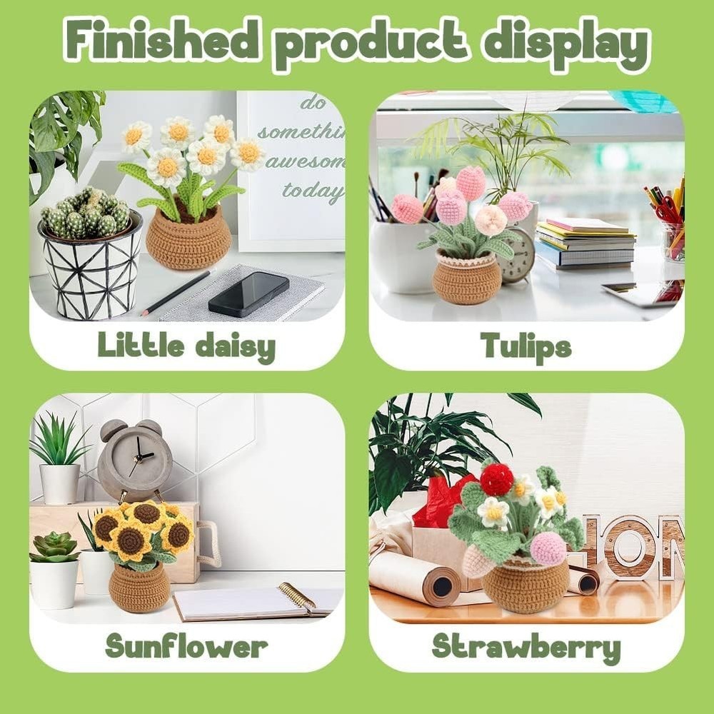 Tulia’s Tulip Crochet Kit: Complete Beginner Set with Video Tutorials & Yarn