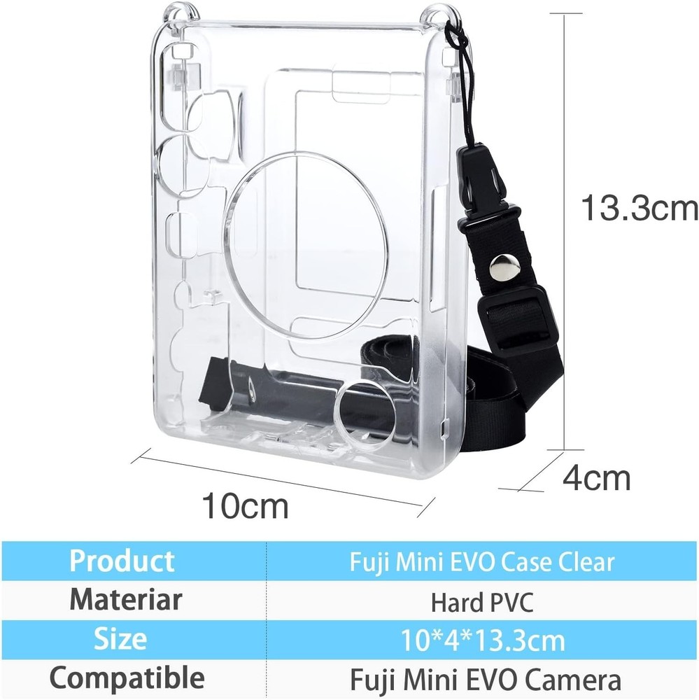 Retro Clear Case for Instax Mini EVO - Lightweight, Durable, and Convenient
