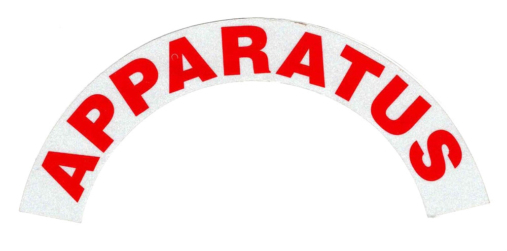 APPARATUS - Highly Reflective RED FIRE HELMET CRESCENT  DECALS -  A PAIR
