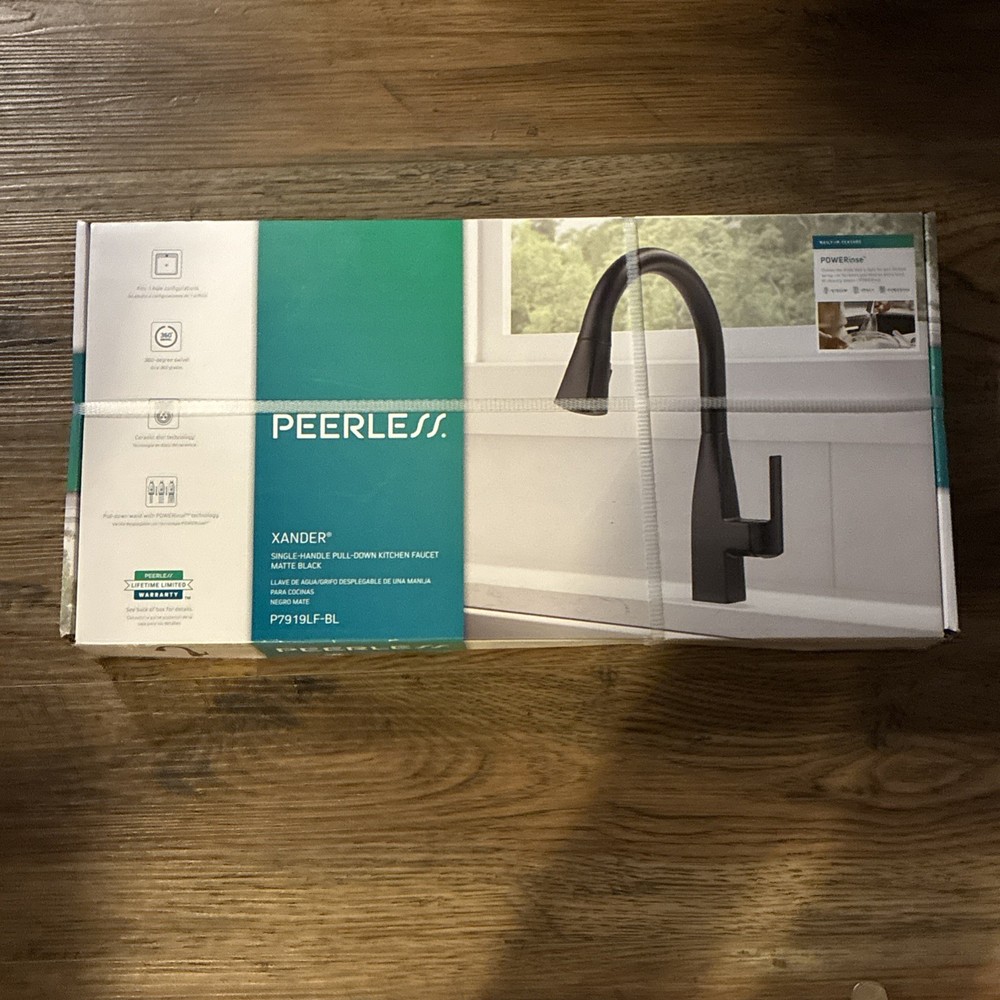 PEERLESS P7919 LF-BL Single Handle Pull Down Kitchen Faucet Matte Black