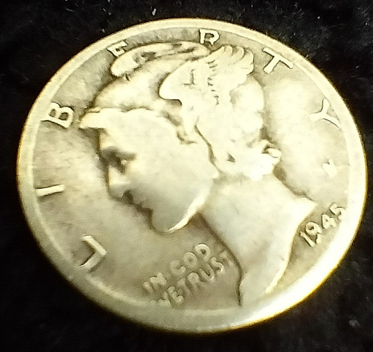 Mercury Dime 1945 No Mint Grade Good