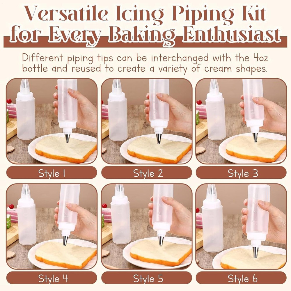 Icing Bottles Ergonomic Leak Proof Tool Set Decorating Icing Tubes