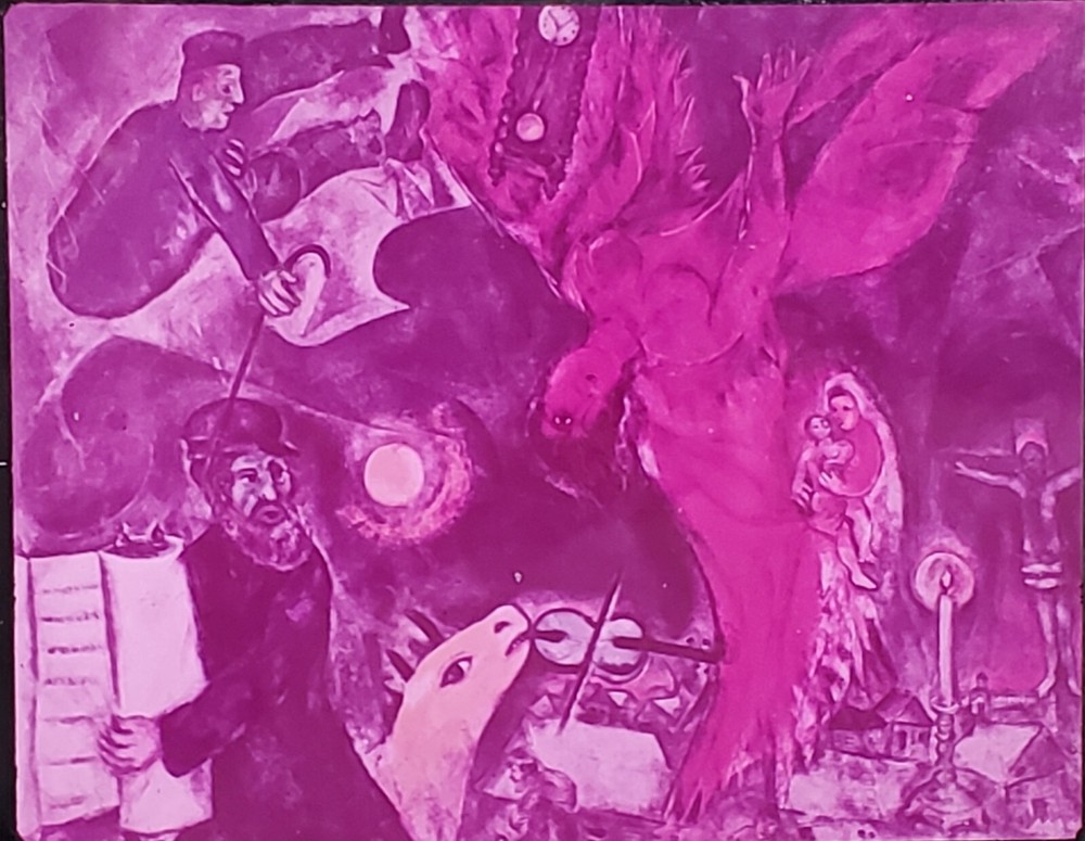 DER ENGELSSTURZ, Marc Chagall, Magic Lantern Glass Slide