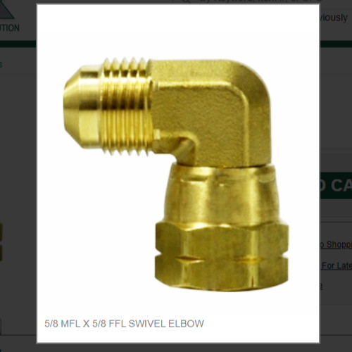 5/8 MFL X 5/8 FFL SWIVEL ELBOW # 10496