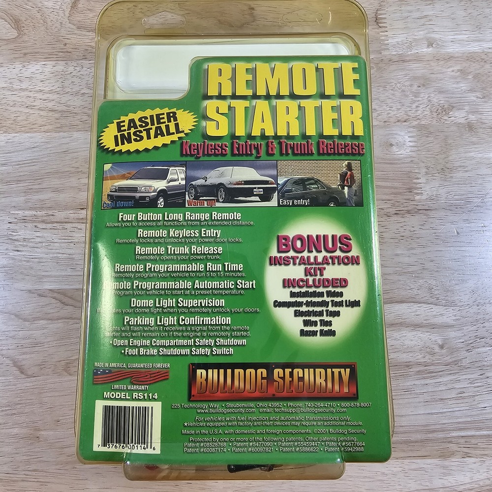 Bulldog Security Long Range Remote Starter System Model RS 114