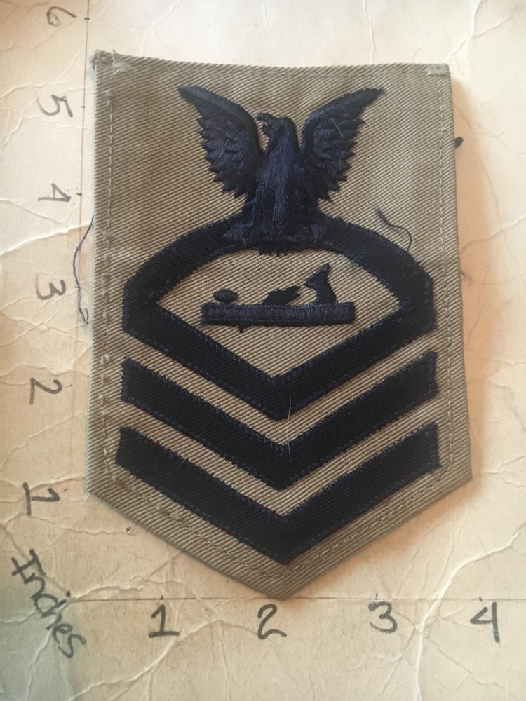 WW2 era US Navy Rate Patternmaker Chief Petty Officer tan Patch 6/12/24