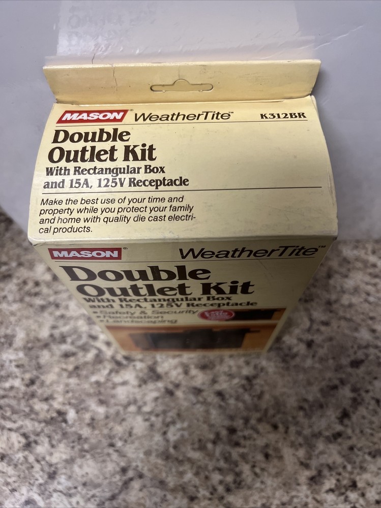 Mason K312BR WeatherTite Double Outlet Kit Rectangular Box 15A 125V