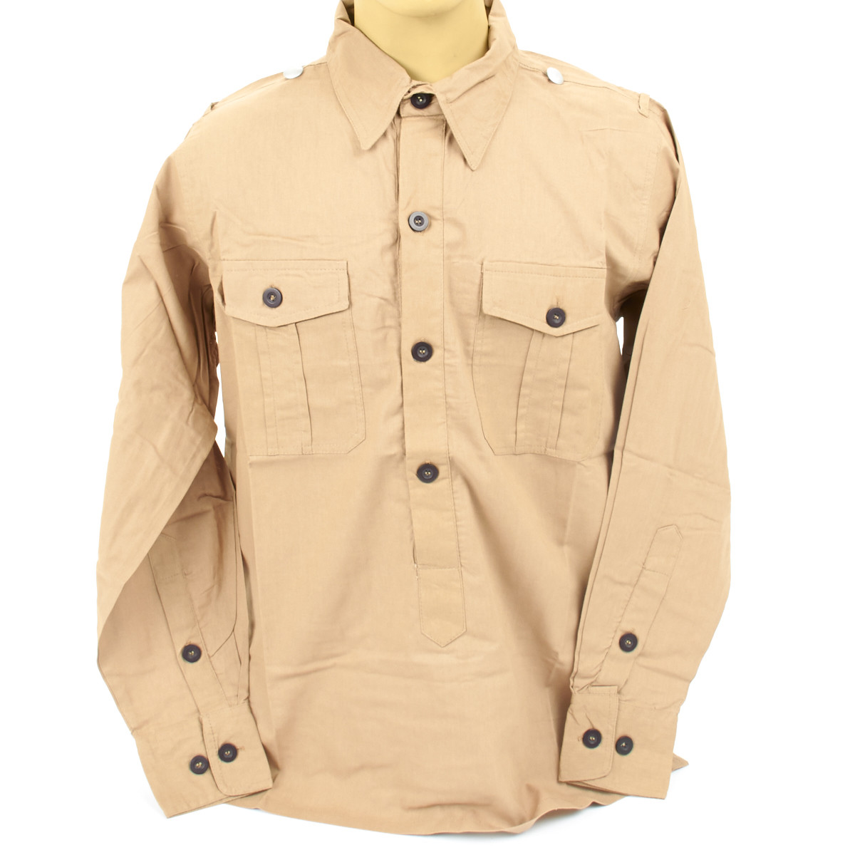 German WWII DAK Light Brown Field Shirt- XL: US 44-46