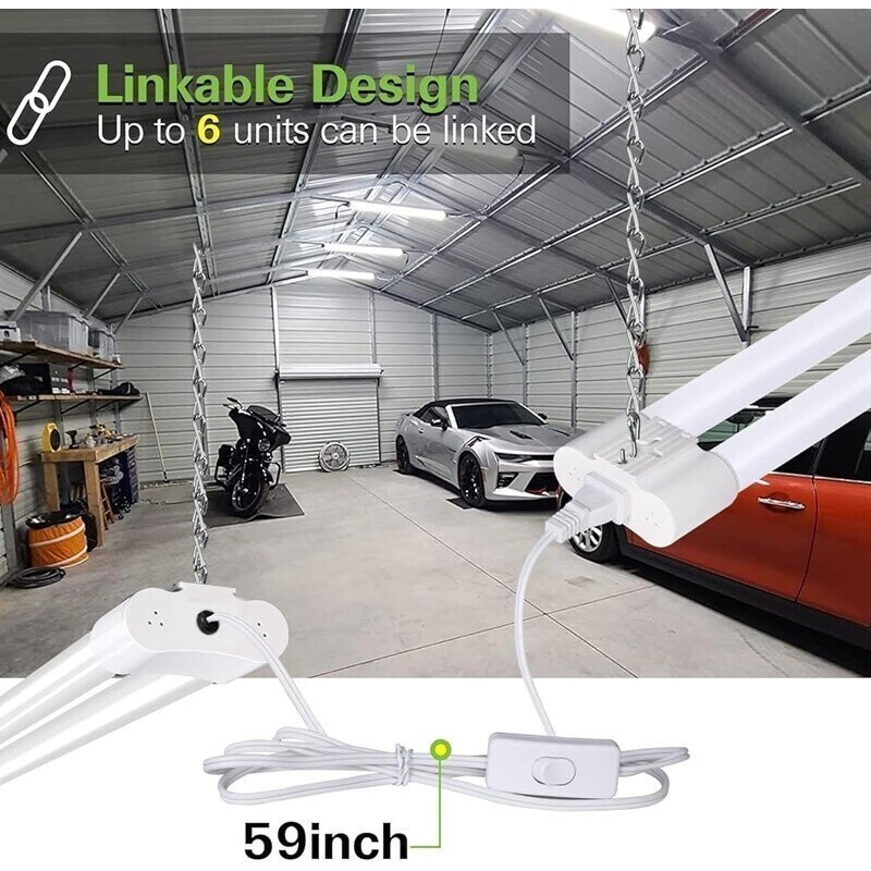 4FT LED Ceiling Light 4400lm Linkable Energy Saving 42W Easy Install Workshop