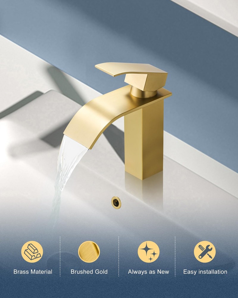 Sink Overflow Ring Brushed Gold: ARCORA 2 Pack Solid Gold-2