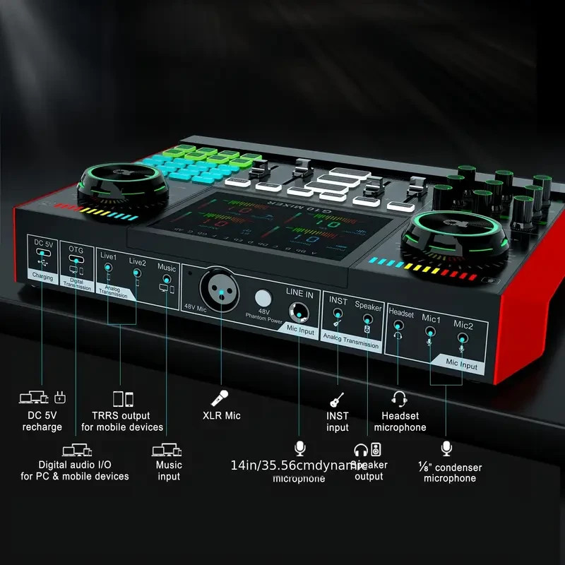 Audio Mixer - Multi-Function DJ Controller & Karaoke System for podcast