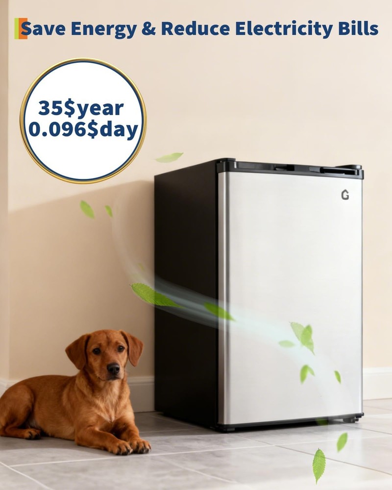 4.5 Cu.ft Mini Fridge with Freezer, Low Noise 38dB & Energy-Efficient Compa...