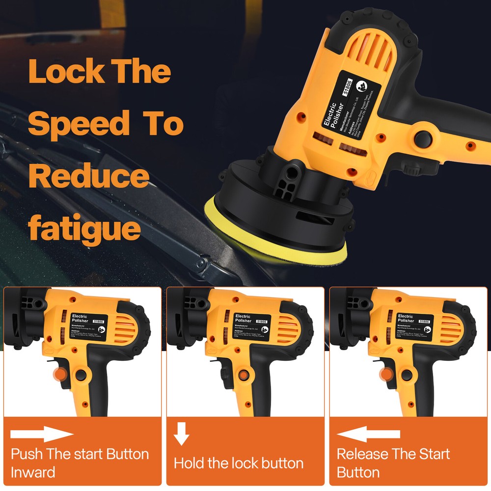 Electric Polisher Buffer Sander Car Polishing Machine 5" 7" Buffing Sponge Kit