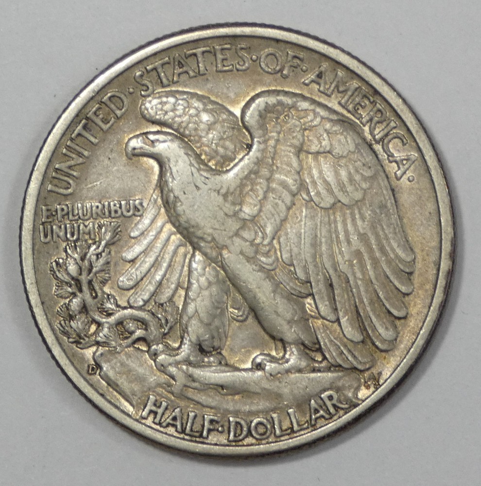 1938-D Walking Liberty Half Dollar EXTRA FINE Silver 50c