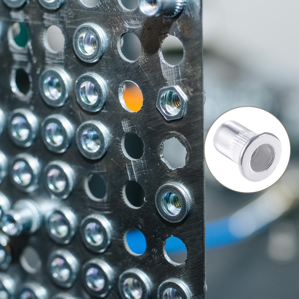 Rivet Nuts (M6) 110Pcs, Aluminum Alloy Knurled Threaded Insert Nuts