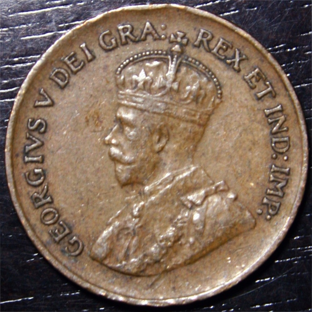 1928 Canada One Cent Copper World Coin George V