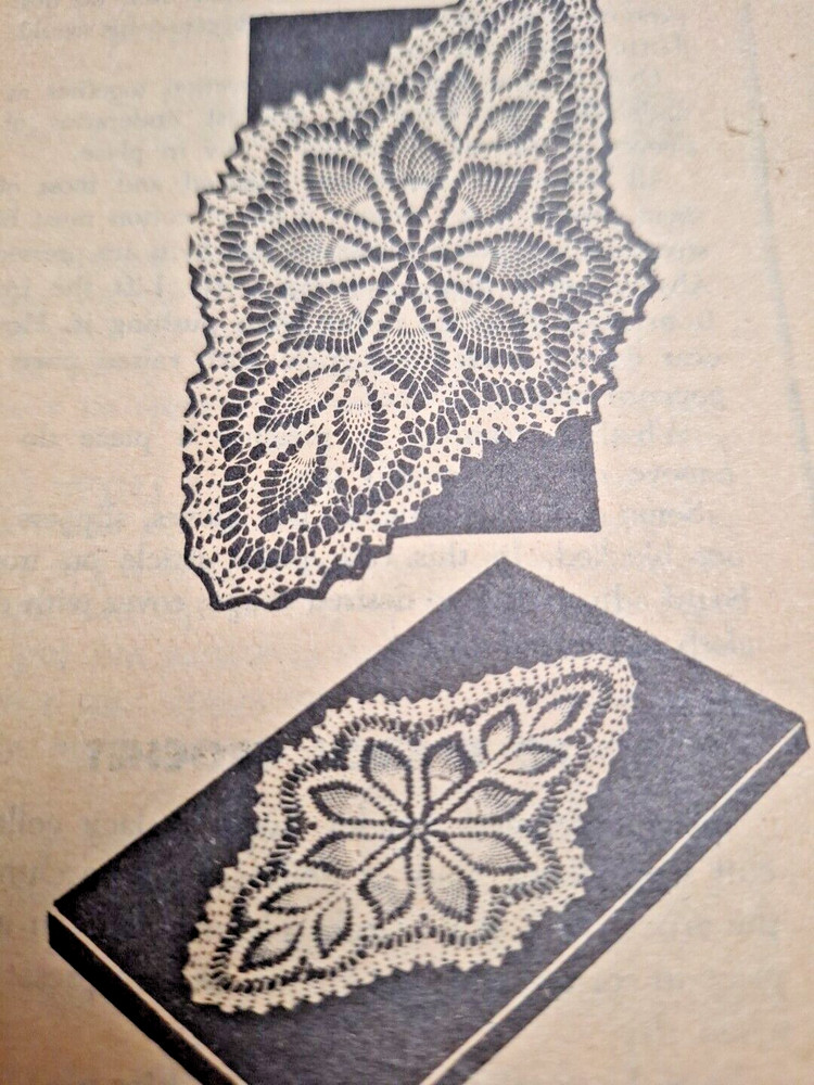 Oval Pineapple 7274 Doilies Doily Crochet Pattern Cotton Thread Mail Order VTG