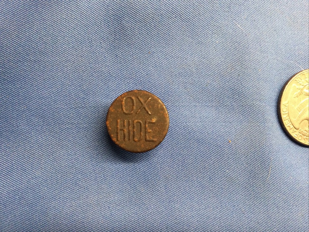 Vintage OX HIDE Rivet Riveted Button Denim