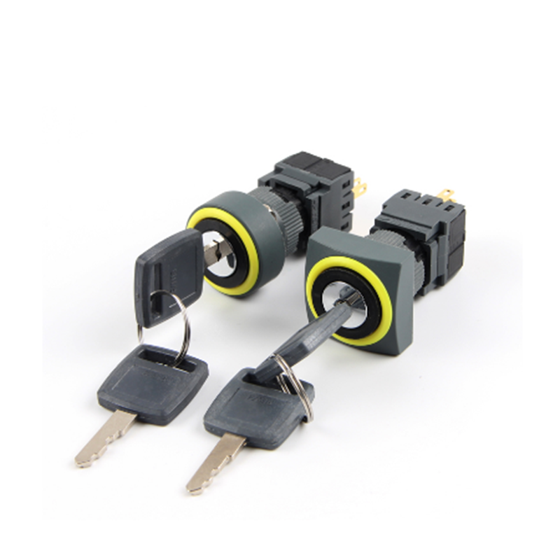 16mm Waterproof 3 Position Elesctrical Key Rotary Switch 3NO+3NC Key Lock Switch