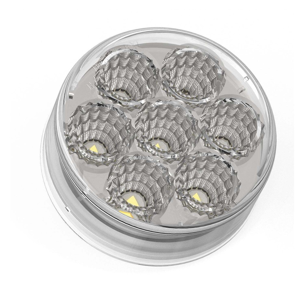 Fortpro 2 1/2” Round Dual Function Multivoltage LED Lights - Red & Ambar LED / C