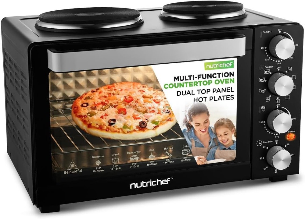 Nutrichef 2-in-1 Convection Oven & Cooker - 30 Quart, 1500W Multi-Function