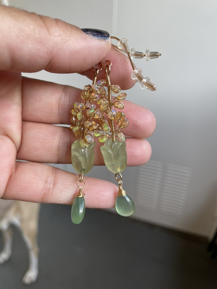 Prehnite Opal Earrings Artisan