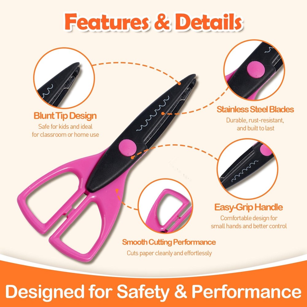 Decorative Craft Scissors, 12 Pattern Edge Scissors Set, Zig Zag Scrapbook Sc...
