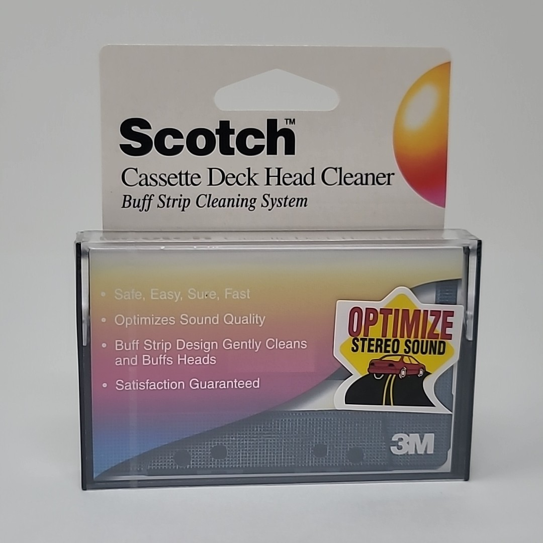 Scotch Cassette Deck Head Cleaner Buff Strip Cleaning System 3M NOS New