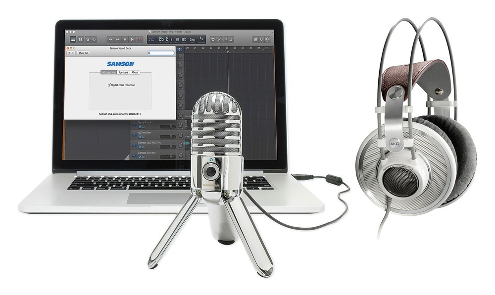 AKG K701 Premium Open-Back Studio Reference Headphones+Samson Recording Mic